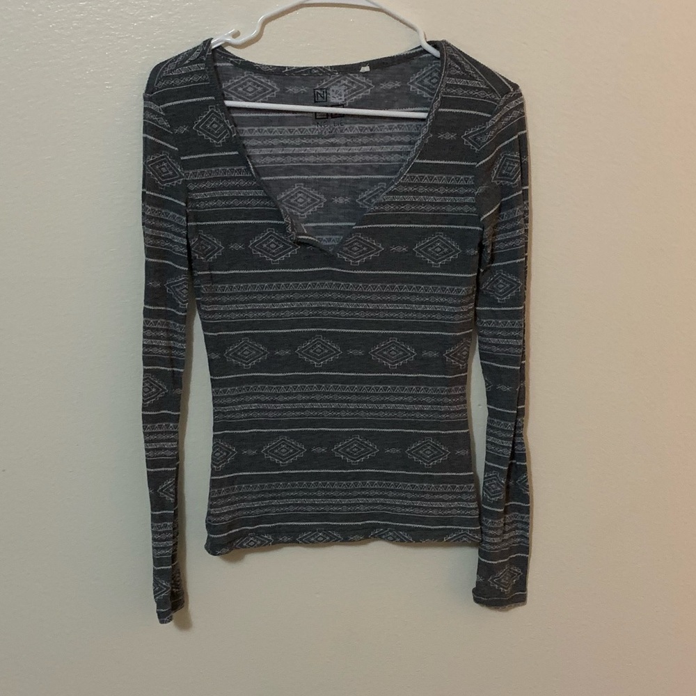 Grey long sleeve shirt